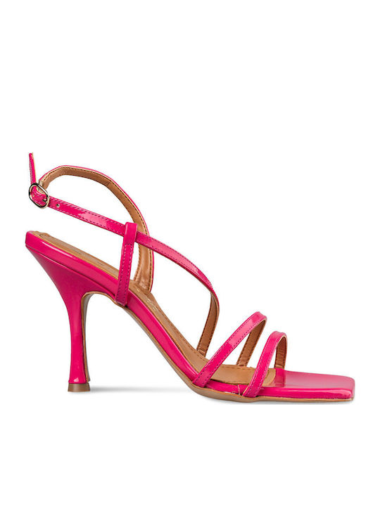 Envie Shoes Leather Sandals Fuchsia