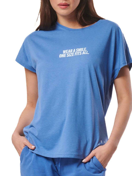 Body Action Damen Sportlich T-shirt Blau