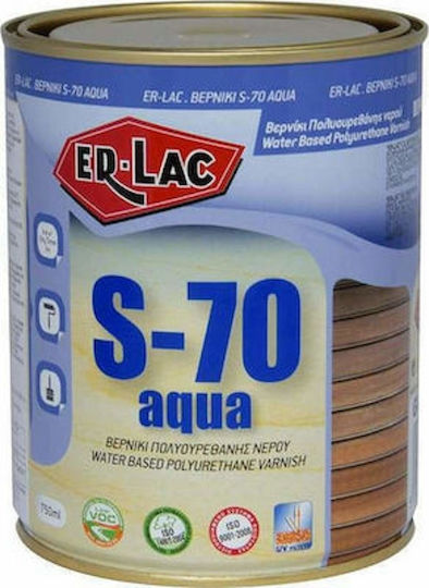 ER-LAC S-70 Aqua Surface Varnish Polyurethane Water Colorless Satin 750ml