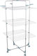 Lifetime Clean Folding Floor Clothes Drying Rack Metallic with Wheels with Hanging Length 30m