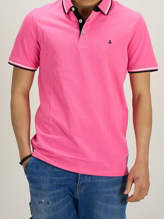 Jack & Jones Herren Kurzarmshirt Polo Pink