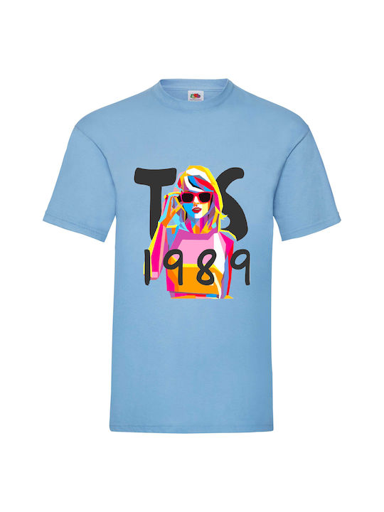 Fruit of the Loom Taylor Swift 1989 T-shirt Blue Cotton