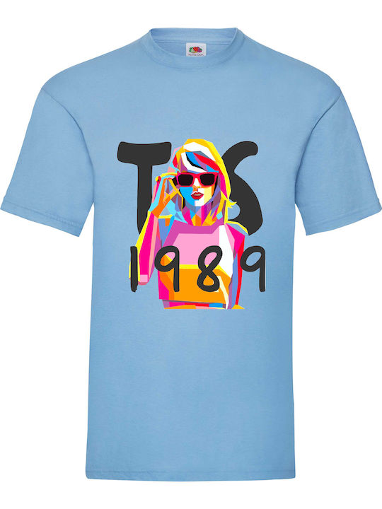 Fruit of the Loom Taylor Swift 1989 T-shirt Μπλε Βαμβακερό