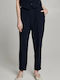 BSB Women's Fabric Trousers in Regular Fit Navy Blue