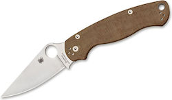 Сгъваем нож Spyderco Paramilitary 2 Brown Micarta Cruwear