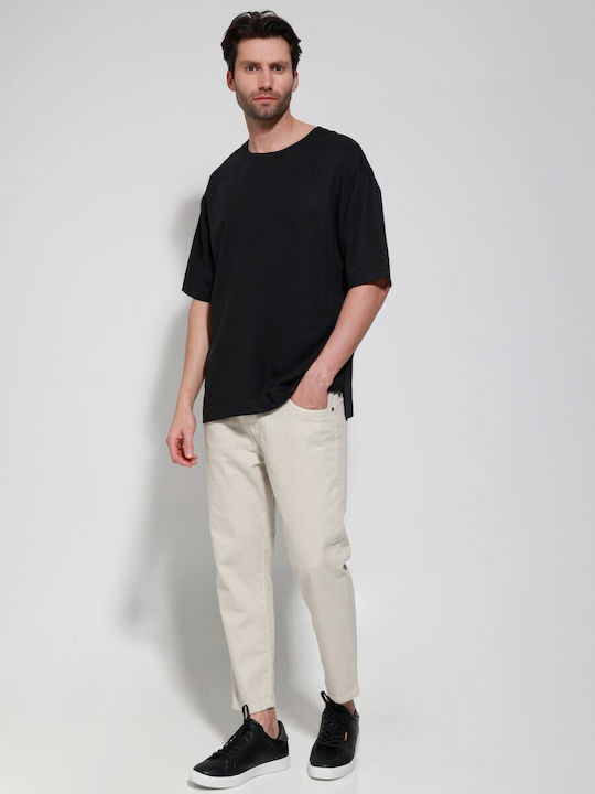 Tresor Men's Jeans Pants Cropped Beige