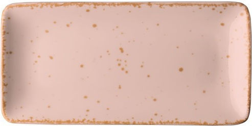 Lukanda Servierplatte Rechteckig aus Porzellan Rosa 21x10cm 1Stück