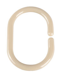 Tpster Plastic Bathroom Curtain Rings Beige 12pcs