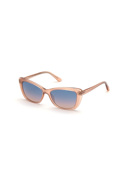 Guess Women's Sunglasses with Pink Plastic Frame and Blue Gradient Lens GU7774 74W