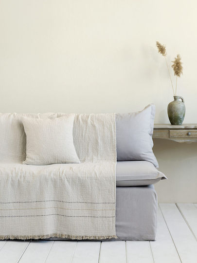 Nima Azura Armchair Throw 2 Sides 180x180cm Ivory