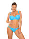 Marko Padded Underwire Bikini Set Bra & Slip Bottom Blue