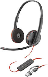 Poly Blackwire 3220 On Ear Multimedia Ακουστικά με μικρόφωνο και σύνδεση USB-A / USB-C