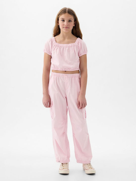 GAP Παιδικό Παντελόνι Cargo light peony pink