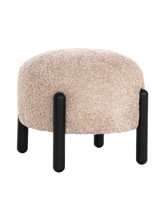 Stool For Living Room Upholstered with Fabric Ewan Beige 45x45x36cm