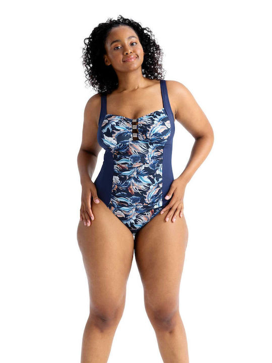 Dorina One-Piece Swimsuit Floral Blue