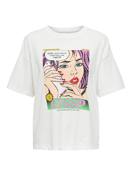 Only Women's T-shirt Cloud Dancer Gossip