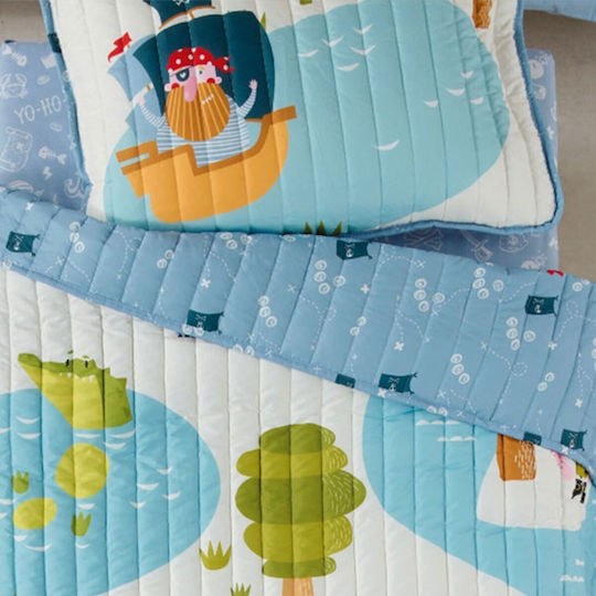 Kentia Barbarosa Multi Kids Pillowcase 52x72cm Ciel- Ecru- Warm Yellow Green
