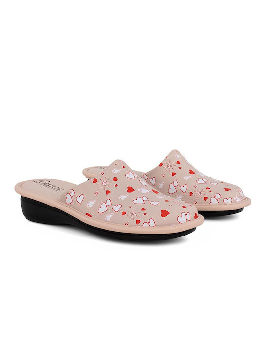 Castor Anatomic Anatomical Leather Women's Slippers in Pink color