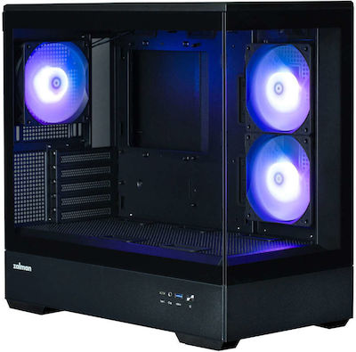 Zalman P30 Gaming Mini Tower Computer Case with Window Panel Black