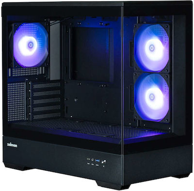 Zalman P30 Gaming Mini Tower Κουτί Υπολογιστή με Πλαϊνό Παράθυρο Μαύρο