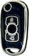 Car Key Cover Case made of for Opel in Black Color