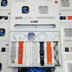 Qian I20 Ultra Max 2,3' 49 χιλιοστών + Bluetooth HandsFree Δώρο + τζαμάκι προστατευτικό Ασύρματη φόρτιση Αδιάβροχο 10 +1 σετ ανδρικό γυναικείο Ασημί Qian I20 Ultra Max 2,3' 49 χιλιοστών + Bluetooth HandsFree Δώρο + τζαμάκι προστατευτικό Ασύρματη φόρτιση Αδιάβροχο 10 +1 σετ ανδρικό γυναικείο Ασημί