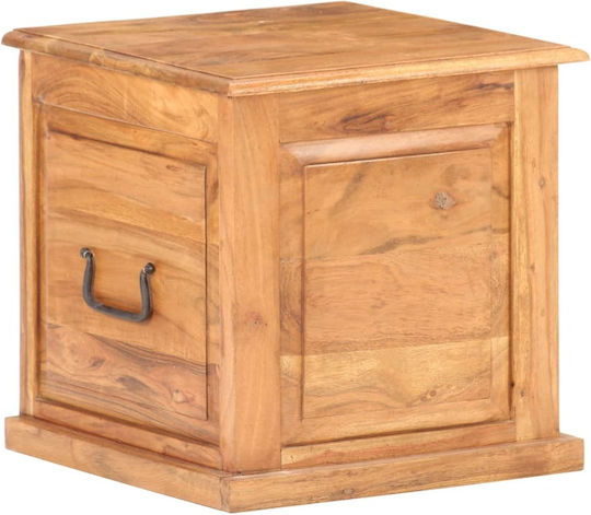 vidaXL Massif Wooden Decorative Trunk Brown 40x40x40cm