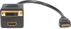 Powertech CAB-H168 HDMI male σε DVI-I / HDMI female