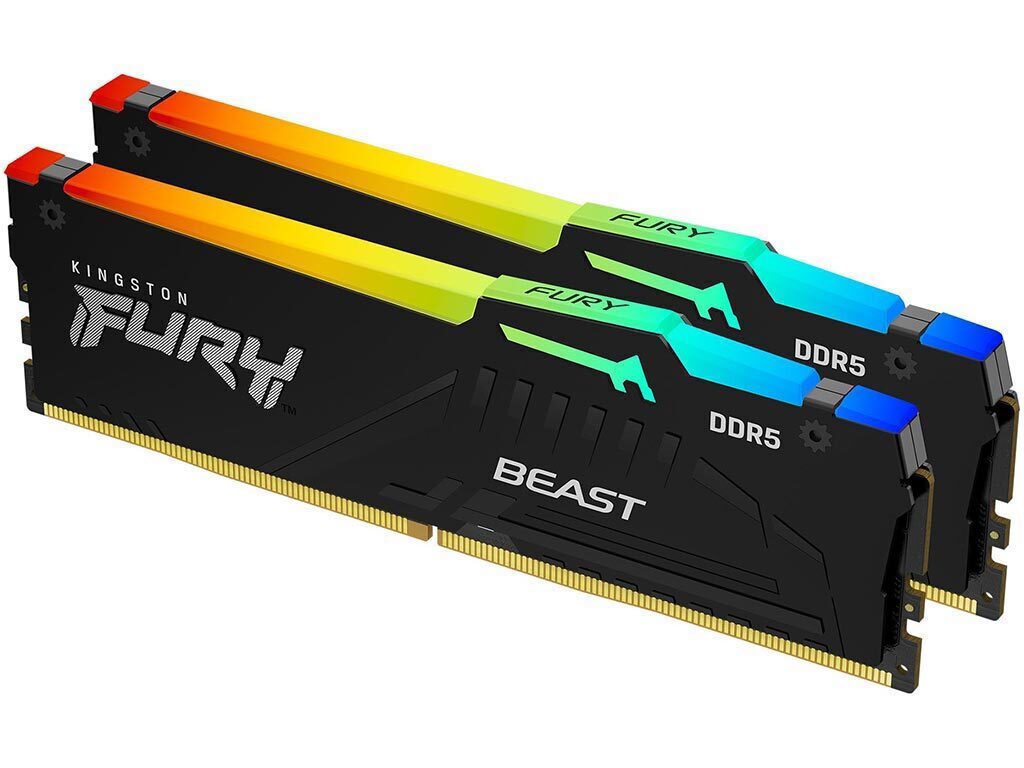 Kingston Fury Beast RGB 32GB DDR5 RAM με 2 Modules (2x16GB) και Ταχύτητα 6000 για Desktop