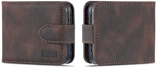 Samsung Galaxy Z Flip4 Azns Dream Ii Skin Feel Pu+tpu Horizontal Flip Pu Phone Case Coffee