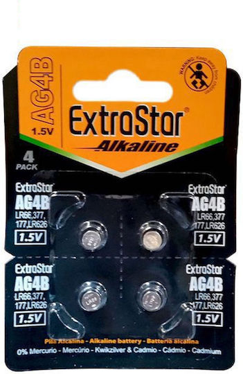 Extrastar Αλκαλικές Μπαταρίες Ρολογιών LR66 1.5V 4τμχ