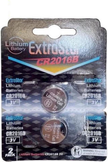 Extrastar Батерии Литий За часовници CR2016 3V 2бр