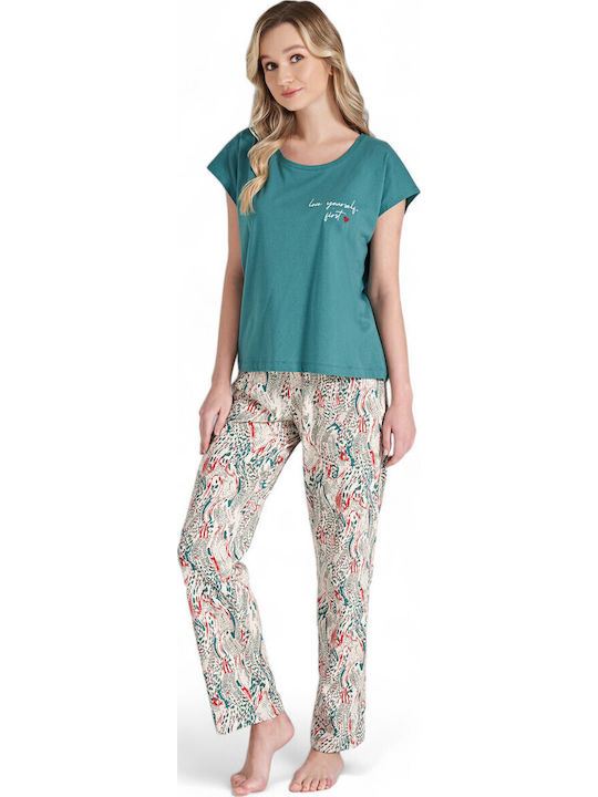 Pijadore Summer Women's Pyjama Set Petrol Blue