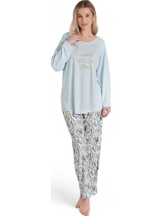 Pijadore Summer Women's Pyjama Set Light Blue