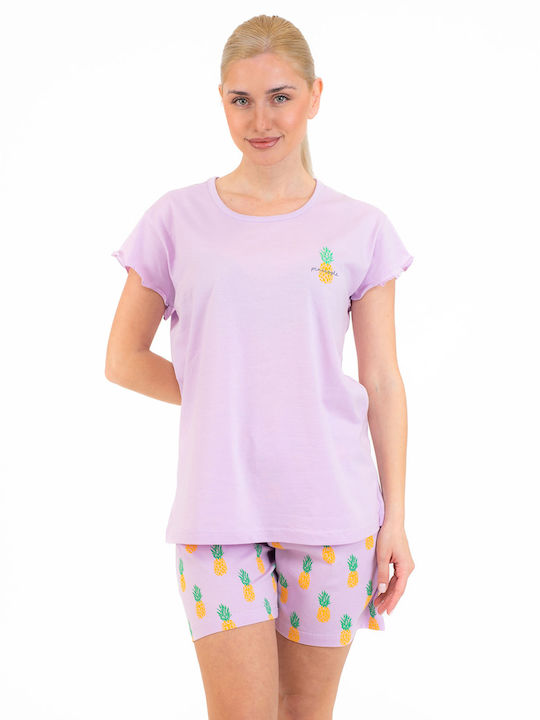 Nina Club Summer Women's Pyjama Set Cotton Pink