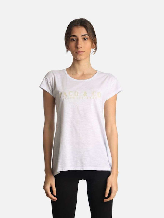 Paco Damen Regular Fit T-Shirt 2432035 Weiß