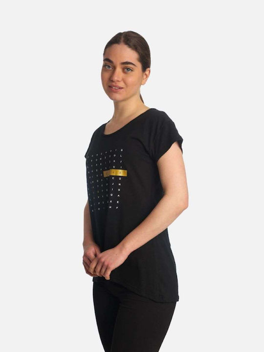 Paco Damen Regular Fit T-Shirt 2432037 Schwarz