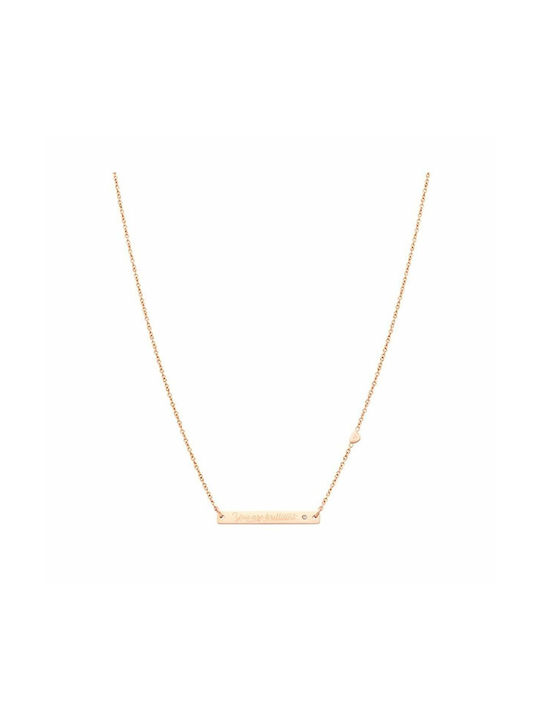 Mr. Wonderful Necklace from Pink Gold Plated Steel