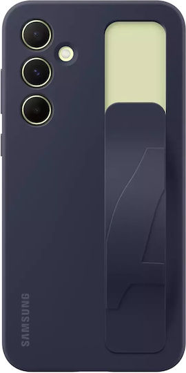 Samsung Standing Grip Umschlag Rückseite Silikon mit Band Schwarz (Galaxy A55)