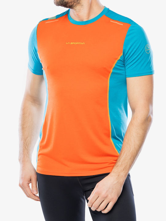 La Sportiva Tracer Herren Sport T-Shirt Kurzarm Cherry Tomato/tropic Blue