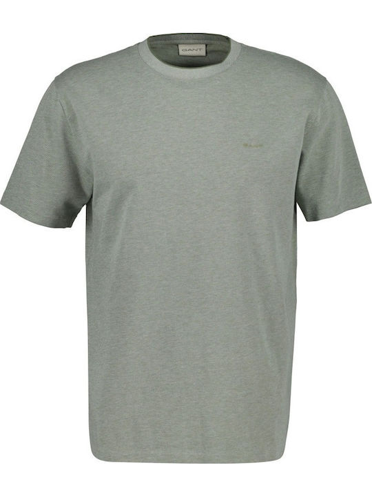 Gant Gant Pique Herrenbluse Kurzarm Dry Herb Grün