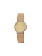 Tetra Uhr mit Gold Lederarmband