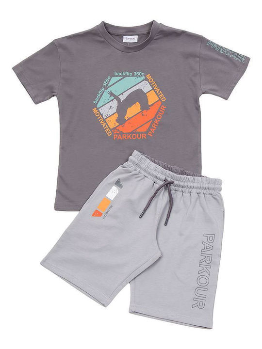 Trax Kids Set with Shorts Summer 2pcs Charcoal