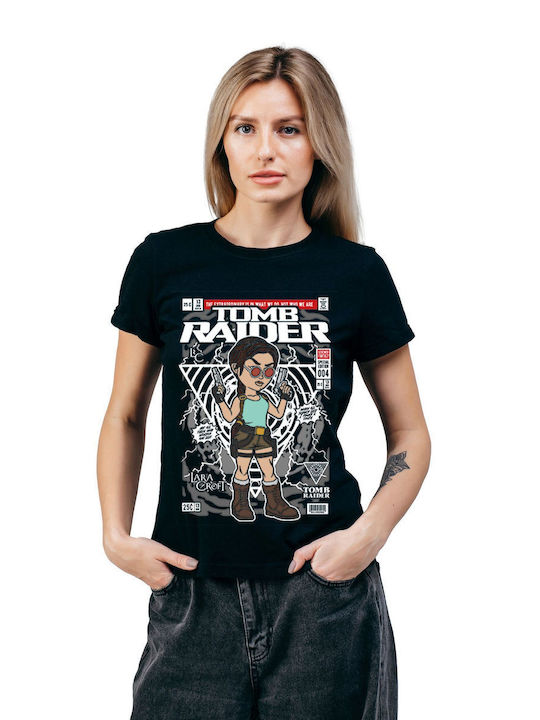 Lara Croft Tomb Raider Θεματική Μπλούζα με Στάμπα Μαύρη