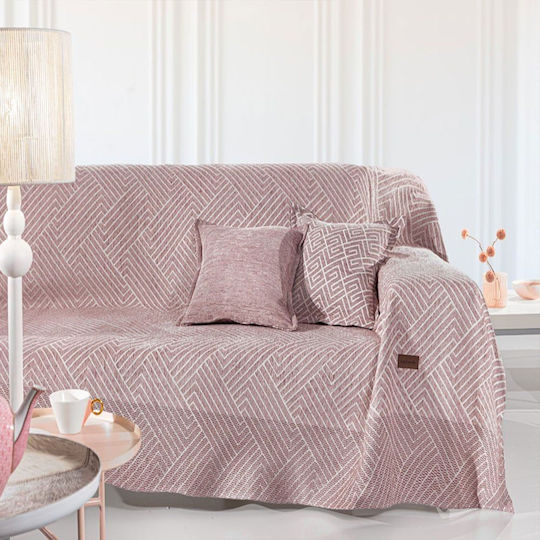 Guy Laroche Ριχτάρι Πολυθρόνας Goya 180x150εκ. Old Pink