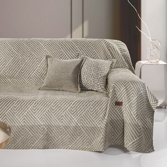Guy Laroche Goya Sesselüberwurf Chenille 180x150cm Taupe