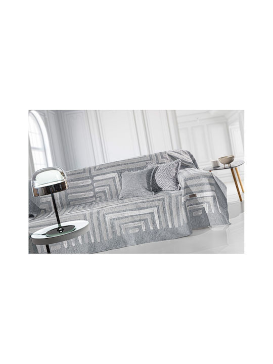 Guy Laroche Four-Seater Sofa Throw Dali 180x350cm Silver