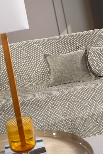 Guy Laroche Goya Sofa Throw 2 Seater Chenille 180x250cm Taupe