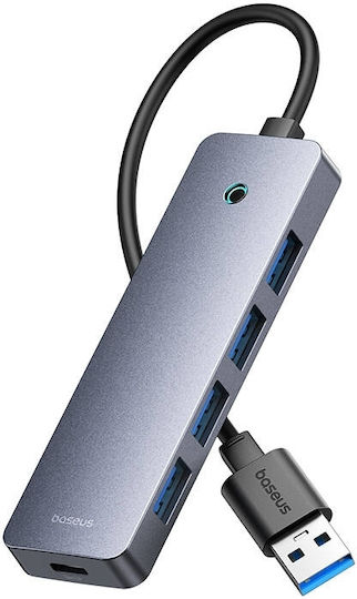 Baseus 5 Port USB 3.0 Hub with USB-A Connection Gray