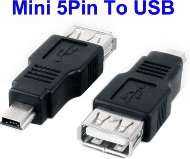 USB 2.0 Μετατροπέας USB-A female σε mini USB male 1τμχ